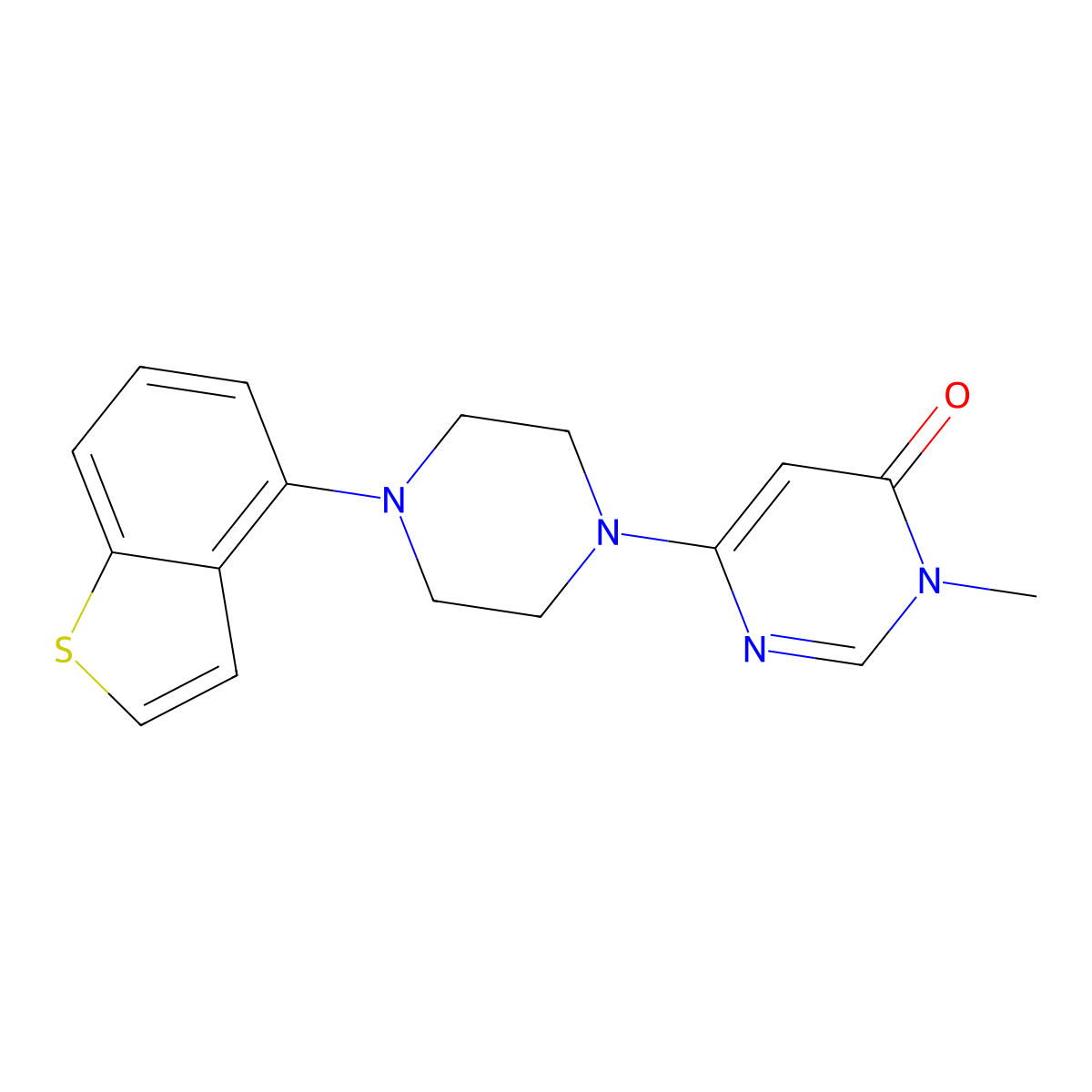 6-[4-(1-Benzothiophen-4-yl)piperazin-1-yl]-3-methyl-3,4-dihydropyrimidin-4-one molecular structure, CAS 2770587-87-4