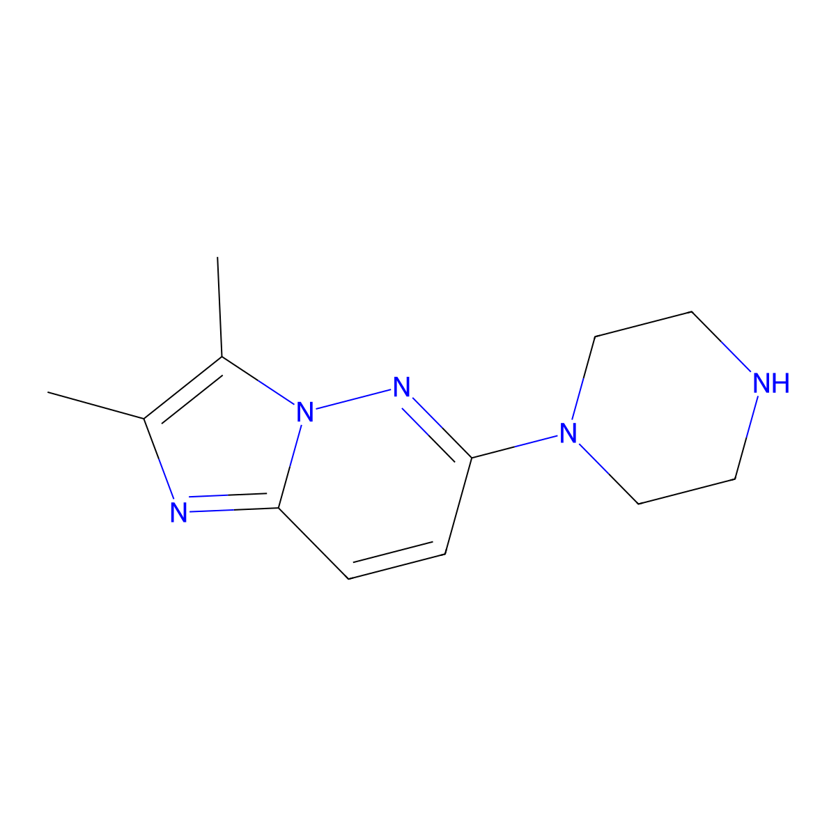 1-{2,3-Dimethylimidazo[1,2-b]pyridazin-6-yl}piperazine molecular structure, CAS 2770587-90-9