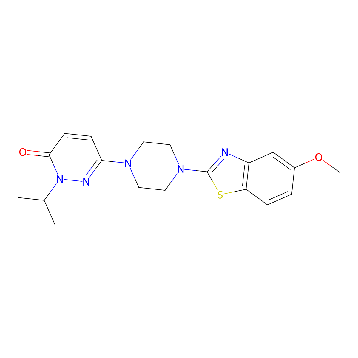 6-[4-(5-Methoxy-1,3-benzothiazol-2-yl)piperazin-1-yl]-2-(propan-2-yl)-2,3-dihydropyridazin-3-one molecular structure, CAS 2770587-95-4