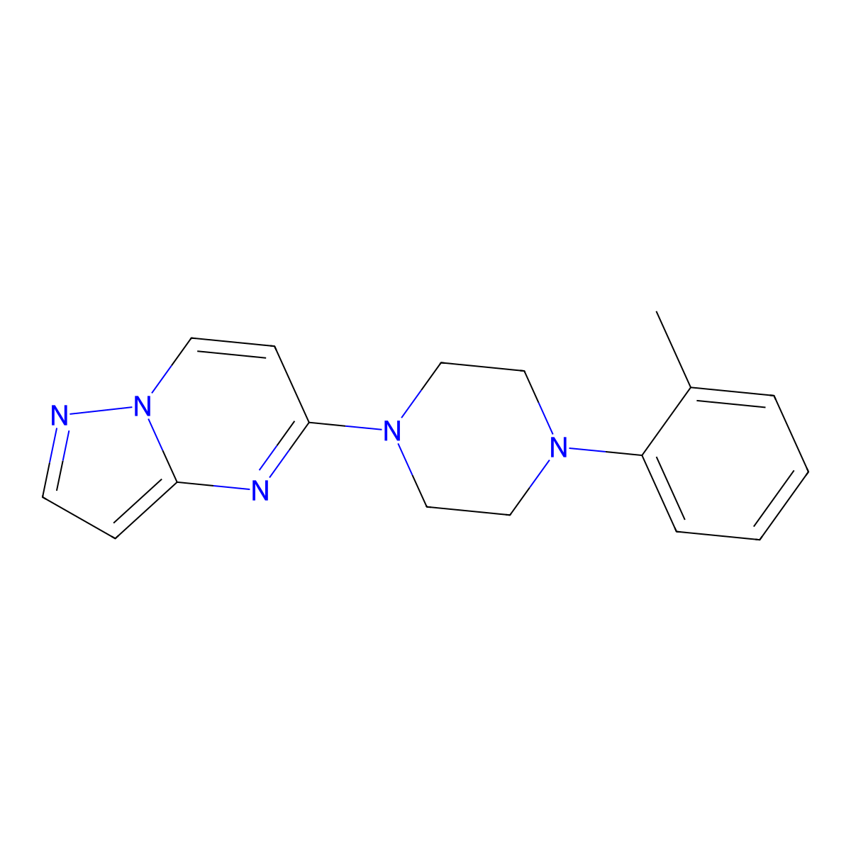 1-(2-Methylphenyl)-4-{pyrazolo[1,5-a]pyrimidin-5-yl}piperazine molecular structure, CAS 2770588-00-4