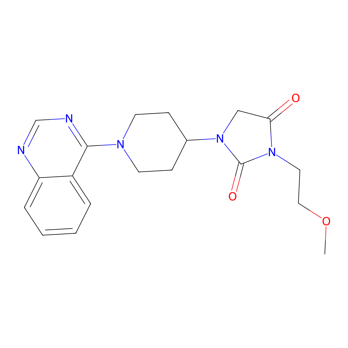 3-(2-Methoxyethyl)-1-[1-(quinazolin-4-yl)piperidin-4-yl]imidazolidine-2,4-dione molecular structure, CAS 2770588-06-0