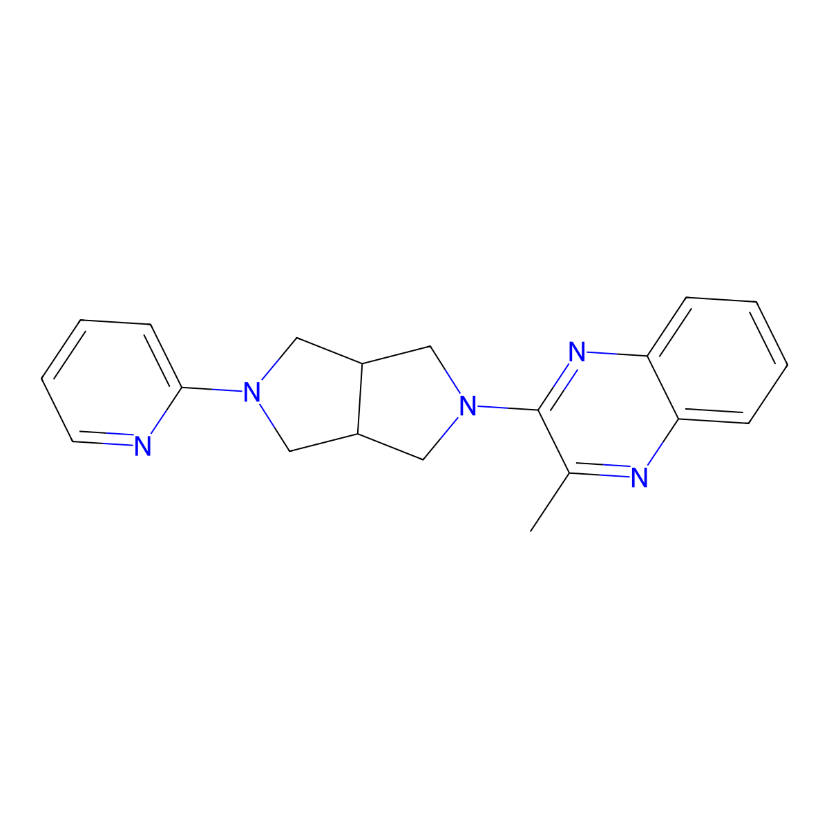 2-Methyl-3-[5-(pyridin-2-yl)-octahydropyrrolo[3,4-c]pyrrol-2-yl]quinoxaline molecular structure, CAS 2770588-20-8