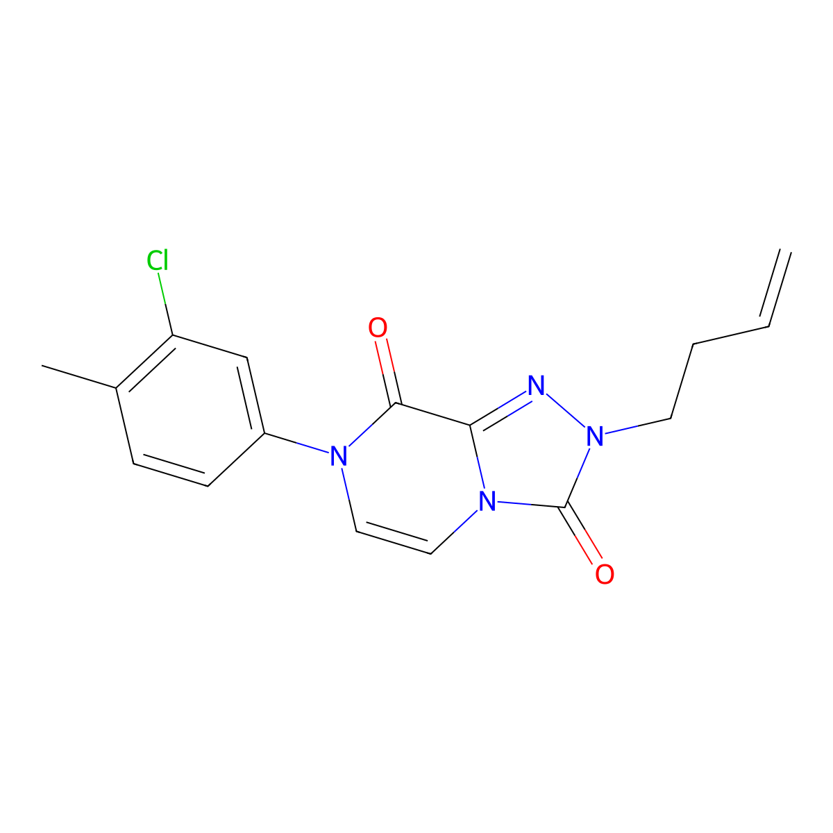 2-(but-3-en-1-yl)-7-(3-chloro-4-methylphenyl)-2H,3H,7H,8H-[1,2,4]triazolo[4,3-a]pyrazine-3,8-dione molecular structure, CAS 2770588-21-9
