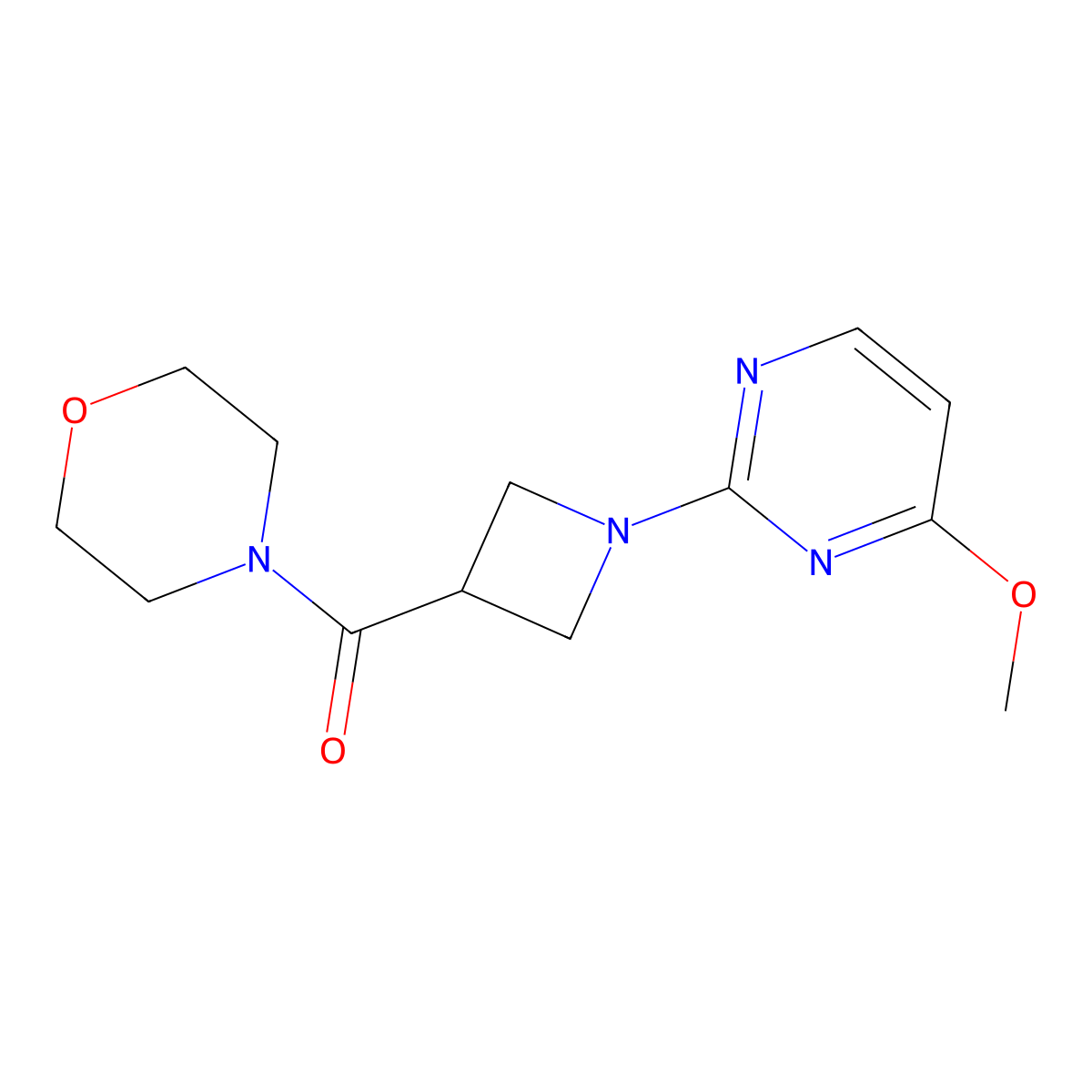 4-[1-(4-Methoxypyrimidin-2-yl)azetidine-3-carbonyl]morpholine molecular structure, CAS 2770588-22-0