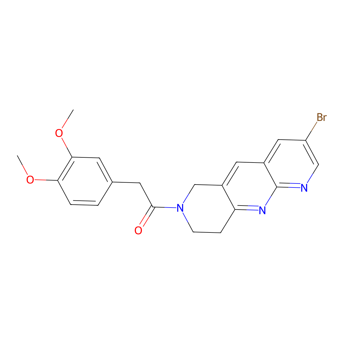 1-{3-bromo-6H,7H,8H,9H-pyrido[2,3-b]1,6-naphthyridin-7-yl}-2-(3,4-dimethoxyphenyl)ethan-1-one molecular structure, CAS 2770588-23-1