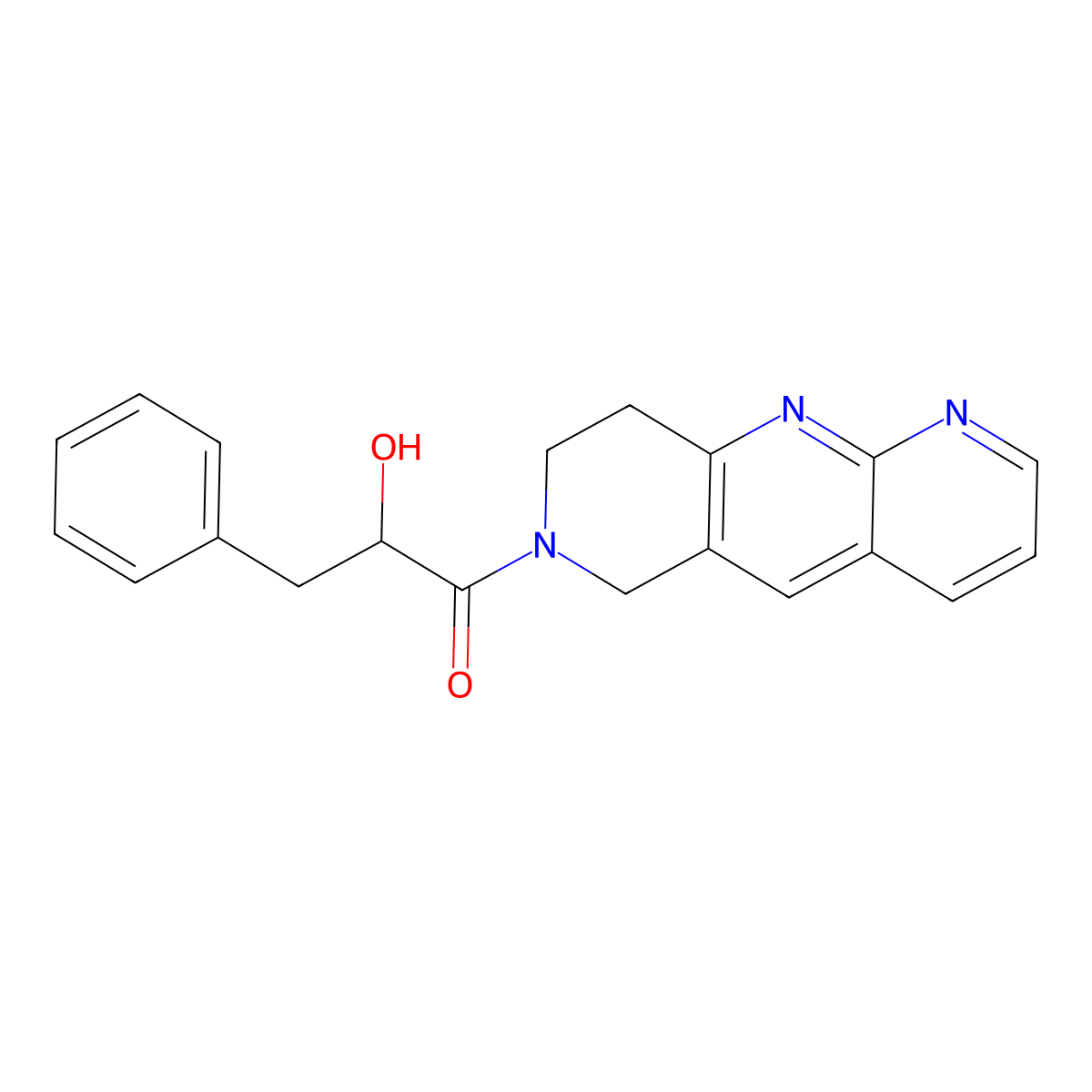 2-hydroxy-3-phenyl-1-{6H,7H,8H,9H-pyrido[2,3-b]1,6-naphthyridin-7-yl}propan-1-one molecular structure, CAS 2770588-29-7