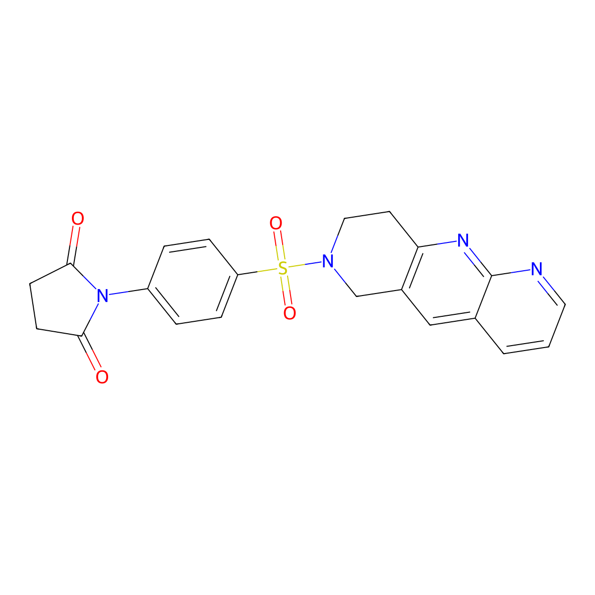 1-[4-(8,9-dihydro-6H-pyrido[4,3-b][1,8]naphthyridin-7-ylsulfonyl)phenyl]pyrrolidine-2,5-dione molecular structure, CAS 2770588-30-0