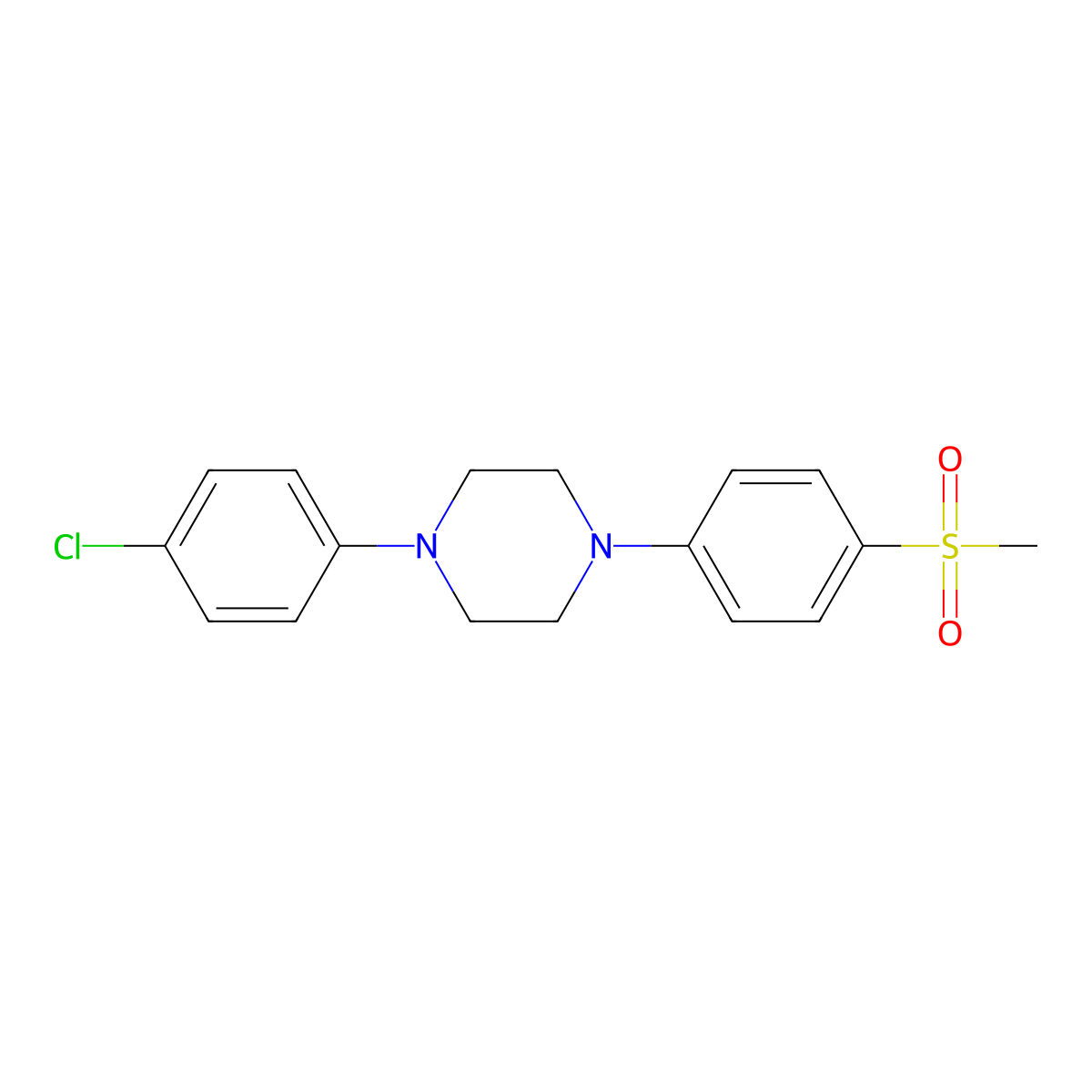 1-(4-Chlorophenyl)-4-(4-methanesulfonylphenyl)piperazine molecular structure, CAS 2770588-31-1