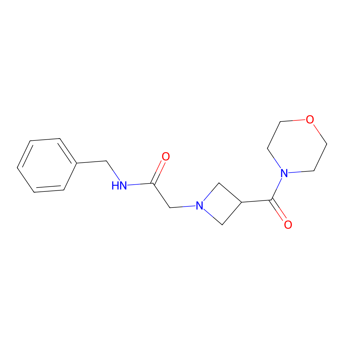 N-benzyl-2-[3-(morpholine-4-carbonyl)azetidin-1-yl]acetamide molecular structure, CAS 2770588-36-6