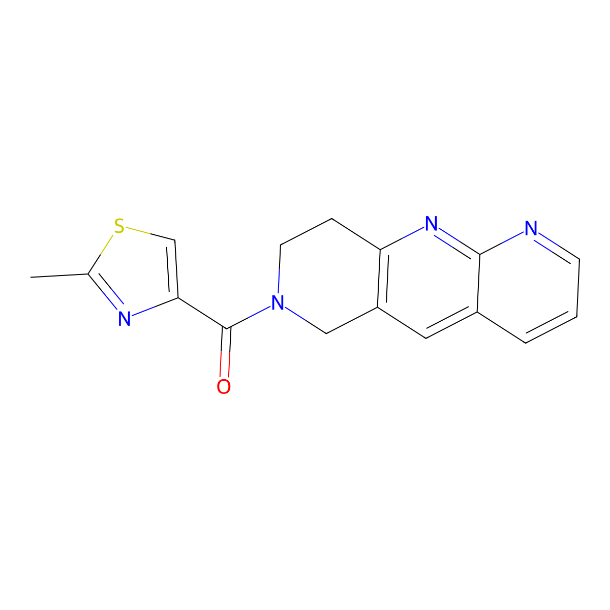 2-methyl-4-{6H,7H,8H,9H-pyrido[2,3-b]1,6-naphthyridine-7-carbonyl}-1,3-thiazole molecular structure, CAS 2770588-44-6