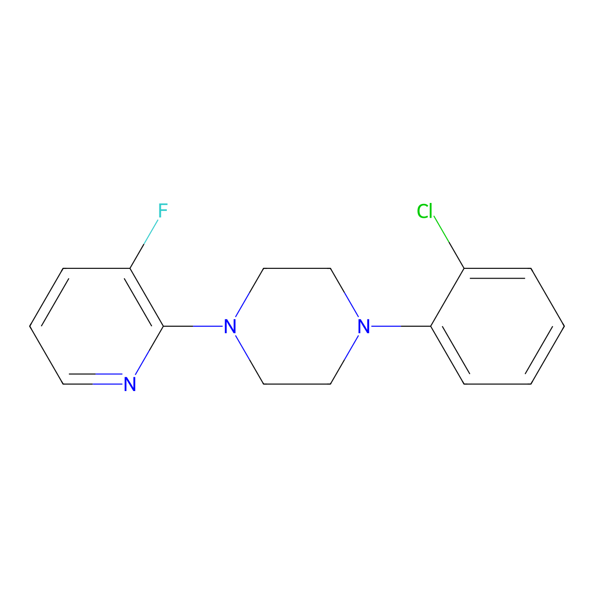 1-(2-Chlorophenyl)-4-(3-fluoropyridin-2-yl)piperazine molecular structure, CAS 2770588-50-4