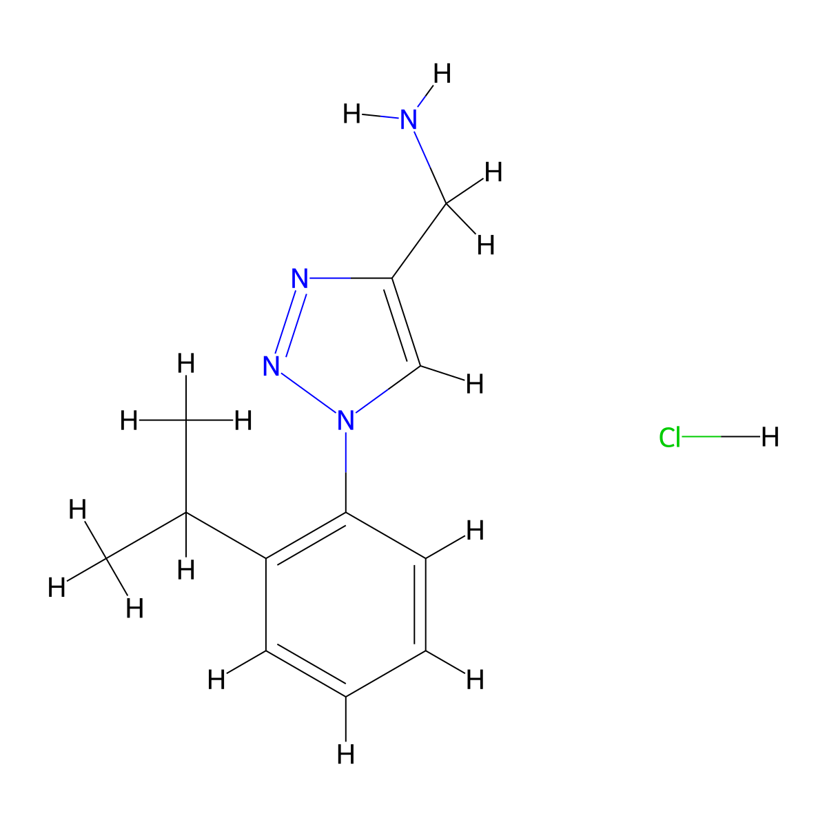 {1-[2-(propan-2-yl)phenyl]-1H-1,2,3-triazol-4-yl}methanamine hydrochloride molecular structure, CAS 2770588-54-8