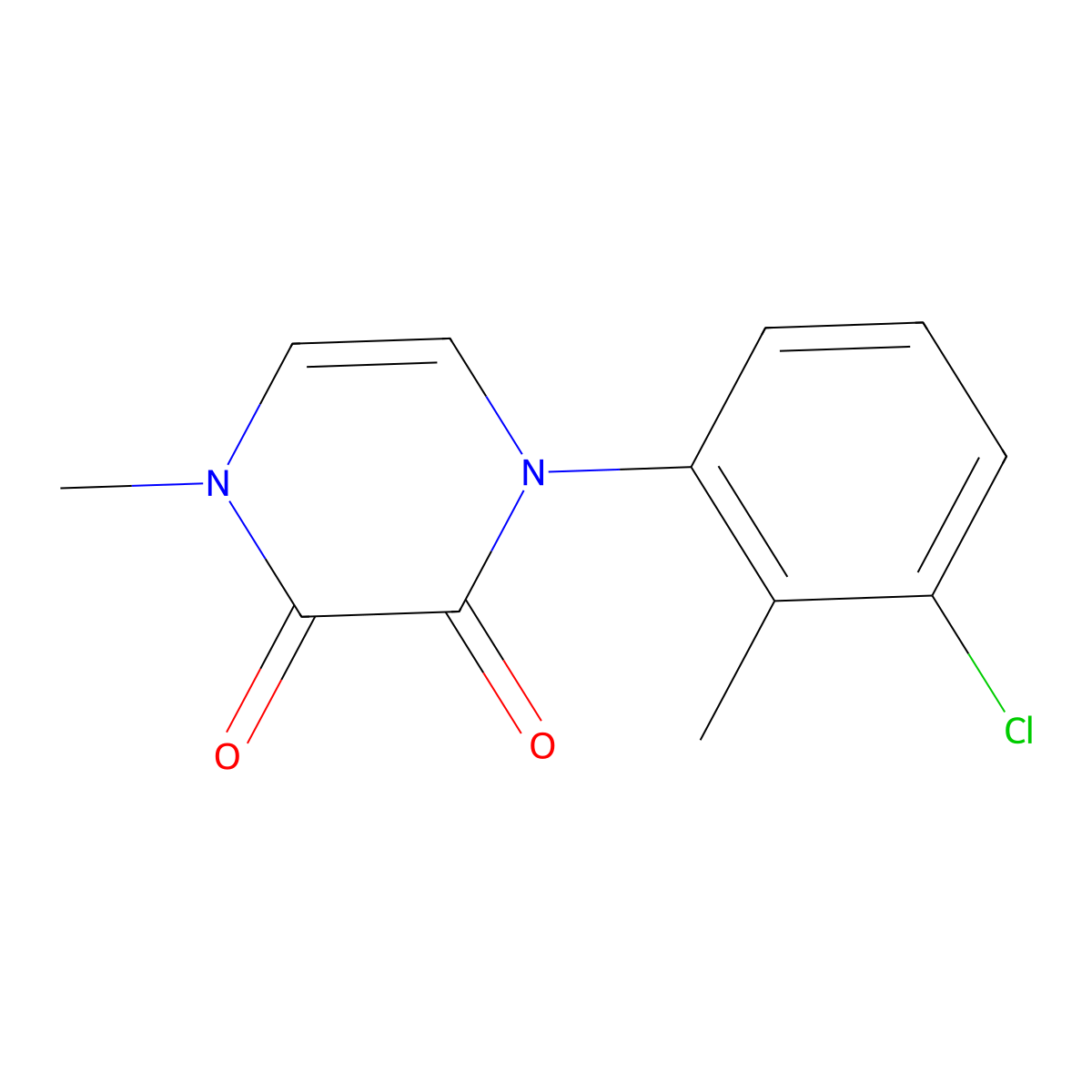 1-(3-Chloro-2-methylphenyl)-4-methyl-1,2,3,4-tetrahydropyrazine-2,3-dione molecular structure, CAS 2770588-55-9