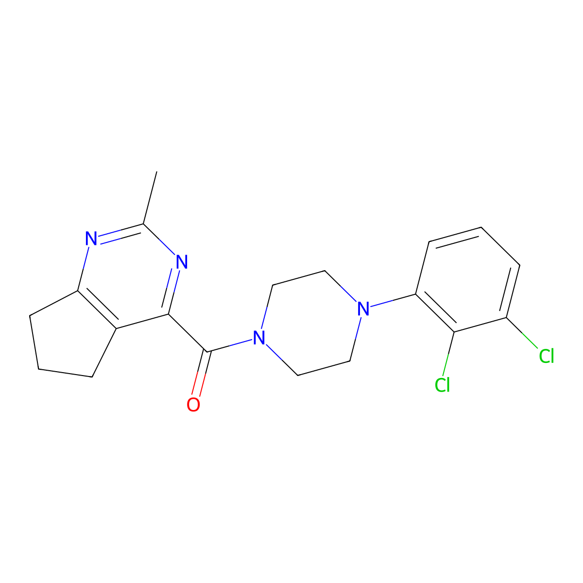 1-(2,3-dichlorophenyl)-4-{2-methyl-5H,6H,7H-cyclopenta[d]pyrimidine-4-carbonyl}piperazine molecular structure, CAS 2770588-60-6