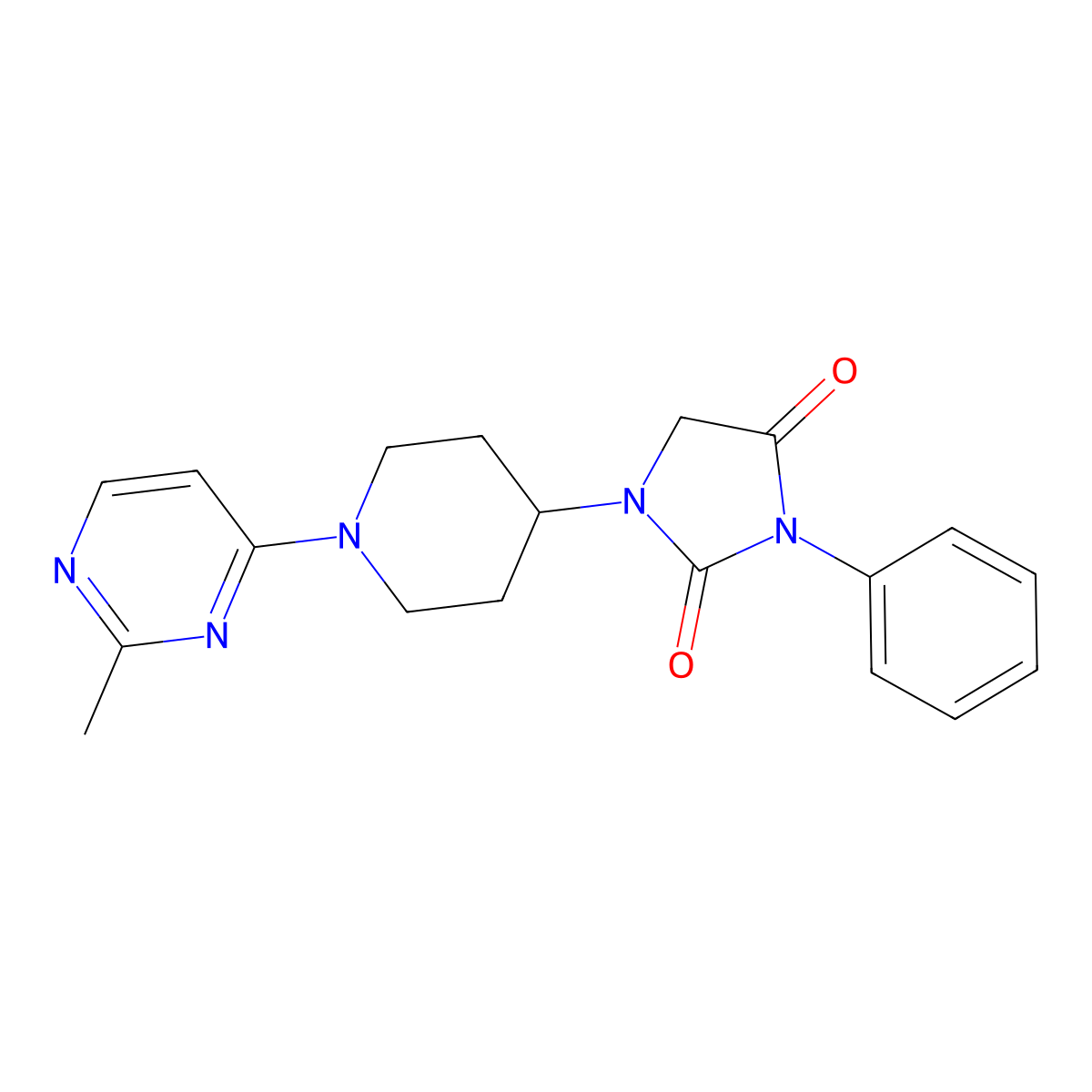 1-[1-(2-Methylpyrimidin-4-yl)piperidin-4-yl]-3-phenylimidazolidine-2,4-dione molecular structure, CAS 2770588-65-1