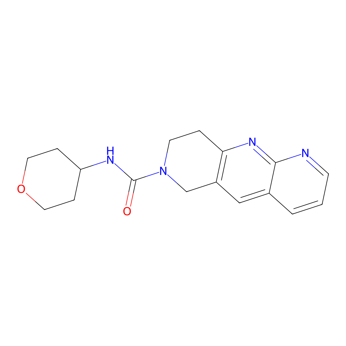 N-(oxan-4-yl)-6H,7H,8H,9H-pyrido[2,3-b]1,6-naphthyridine-7-carboxamide molecular structure, CAS 2770588-73-1