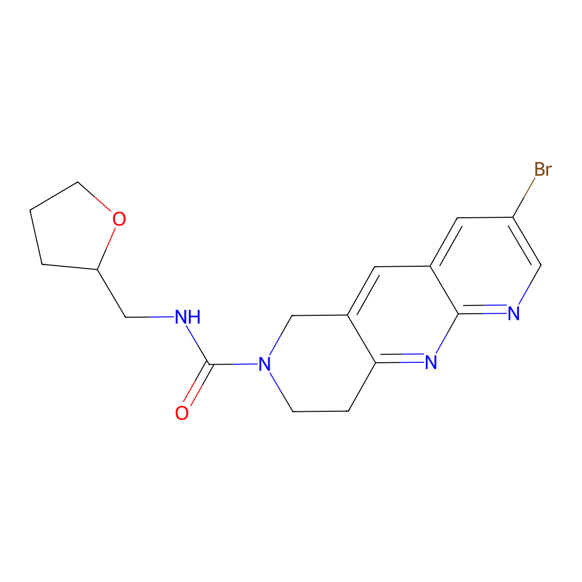3-bromo-N-[(oxolan-2-yl)methyl]-6H,7H,8H,9H-pyrido[2,3-b]1,6-naphthyridine-7-carboxamide molecular structure, CAS 2770588-81-1
