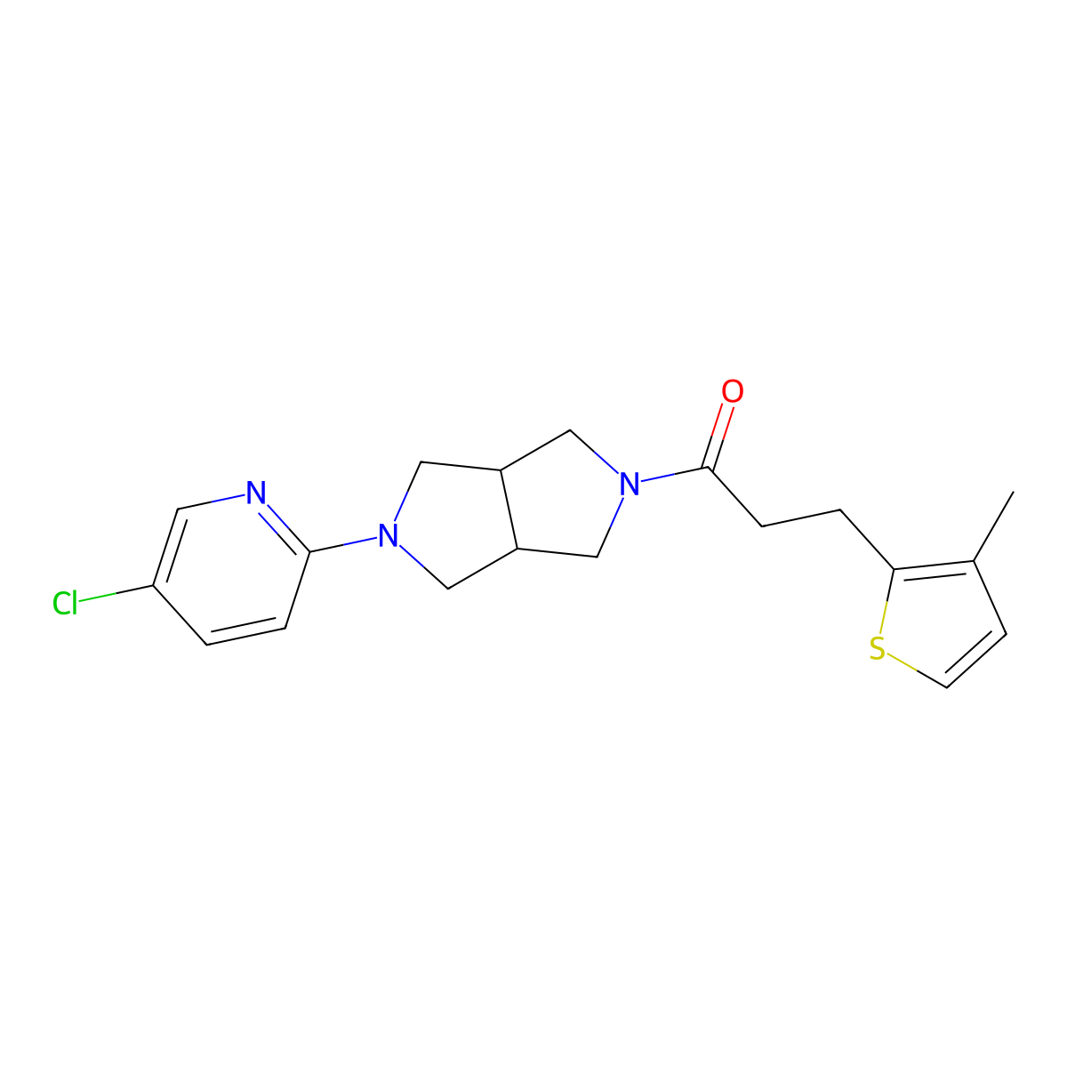 1-[5-(5-Chloropyridin-2-yl)-octahydropyrrolo[3,4-c]pyrrol-2-yl]-3-(3-methylthiophen-2-yl)propan-1-one molecular structure, CAS 2770588-85-5