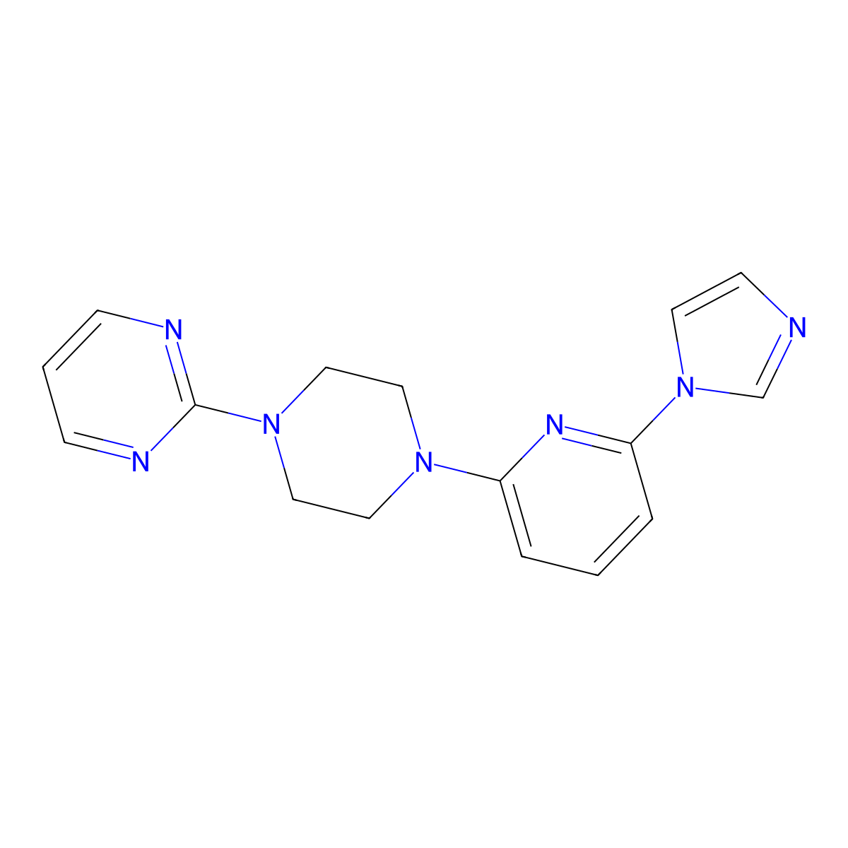 2-{4-[6-(1H-imidazol-1-yl)pyridin-2-yl]piperazin-1-yl}pyrimidine molecular structure, CAS 2770588-87-7