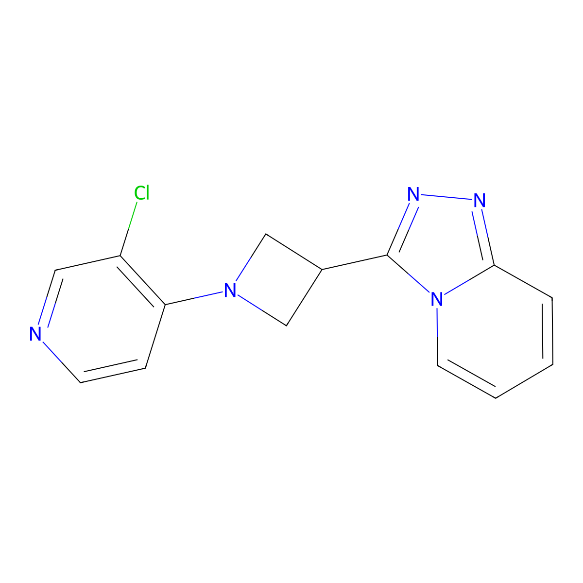 3-Chloro-4-(3-{[1,2,4]triazolo[4,3-a]pyridin-3-yl}azetidin-1-yl)pyridine molecular structure, CAS 2770588-90-2
