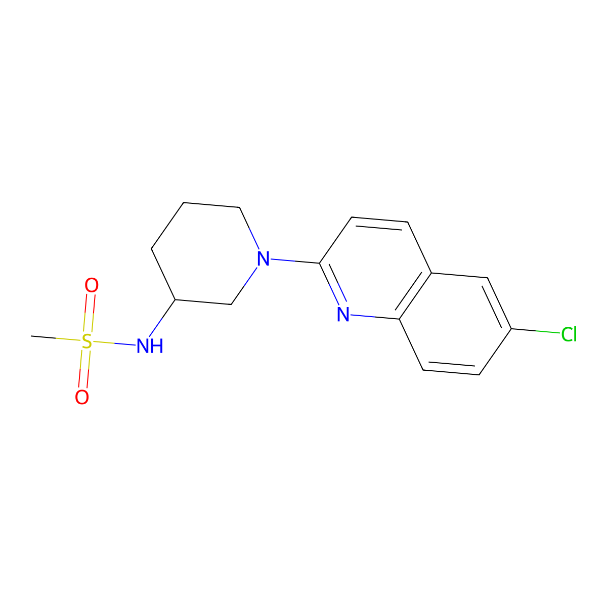 N-[1-(6-chloroquinolin-2-yl)piperidin-3-yl]methanesulfonamide molecular structure, CAS 2770588-92-4