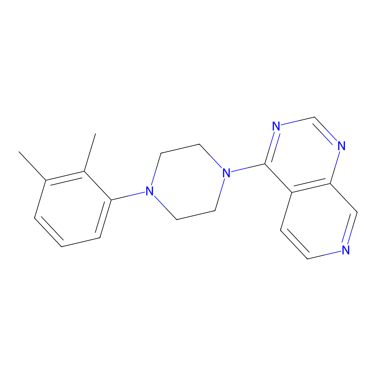 1-(2,3-Dimethylphenyl)-4-{pyrido[3,4-d]pyrimidin-4-yl}piperazine molecular structure, CAS 2770589-02-9