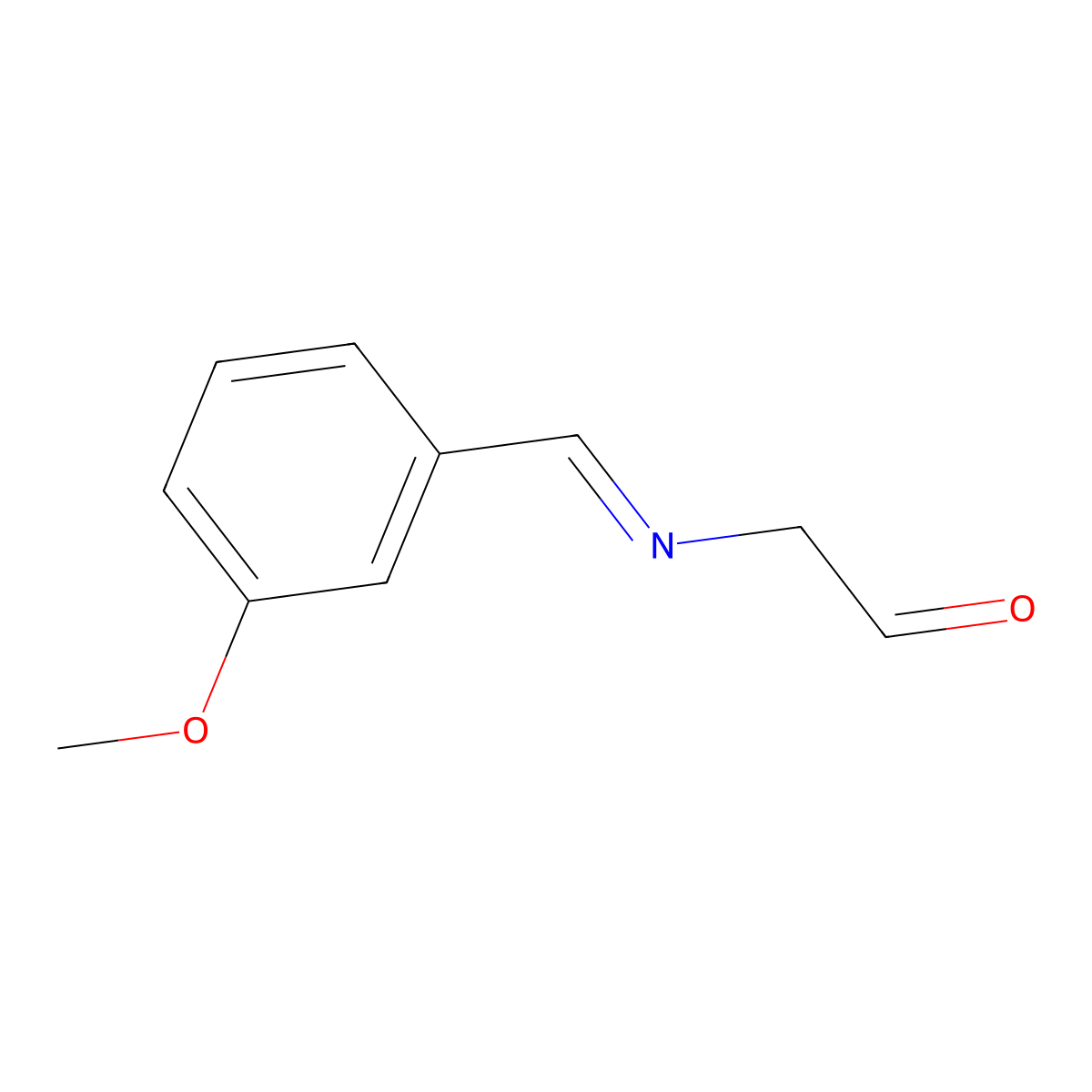 2-[(E)-[(3-methoxyphenyl)methylidene]amino]acetaldehyde molecular structure, CAS 2770589-21-2