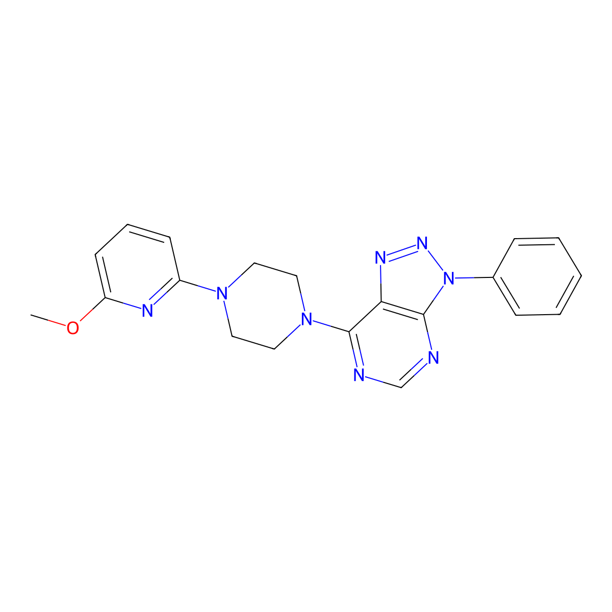 1-(6-methoxypyridin-2-yl)-4-{3-phenyl-3H-[1,2,3]triazolo[4,5-d]pyrimidin-7-yl}piperazine molecular structure, CAS 2770589-38-1
