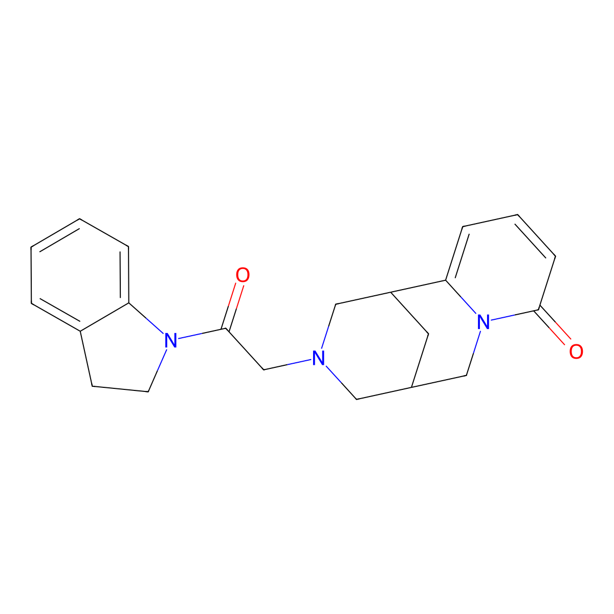11-[2-(2,3-Dihydroindol-1-yl)-2-oxoethyl]-7,11-diazatricyclo[7.3.1.02,7]trideca-2,4-dien-6-one molecular structure, CAS 2770589-39-2