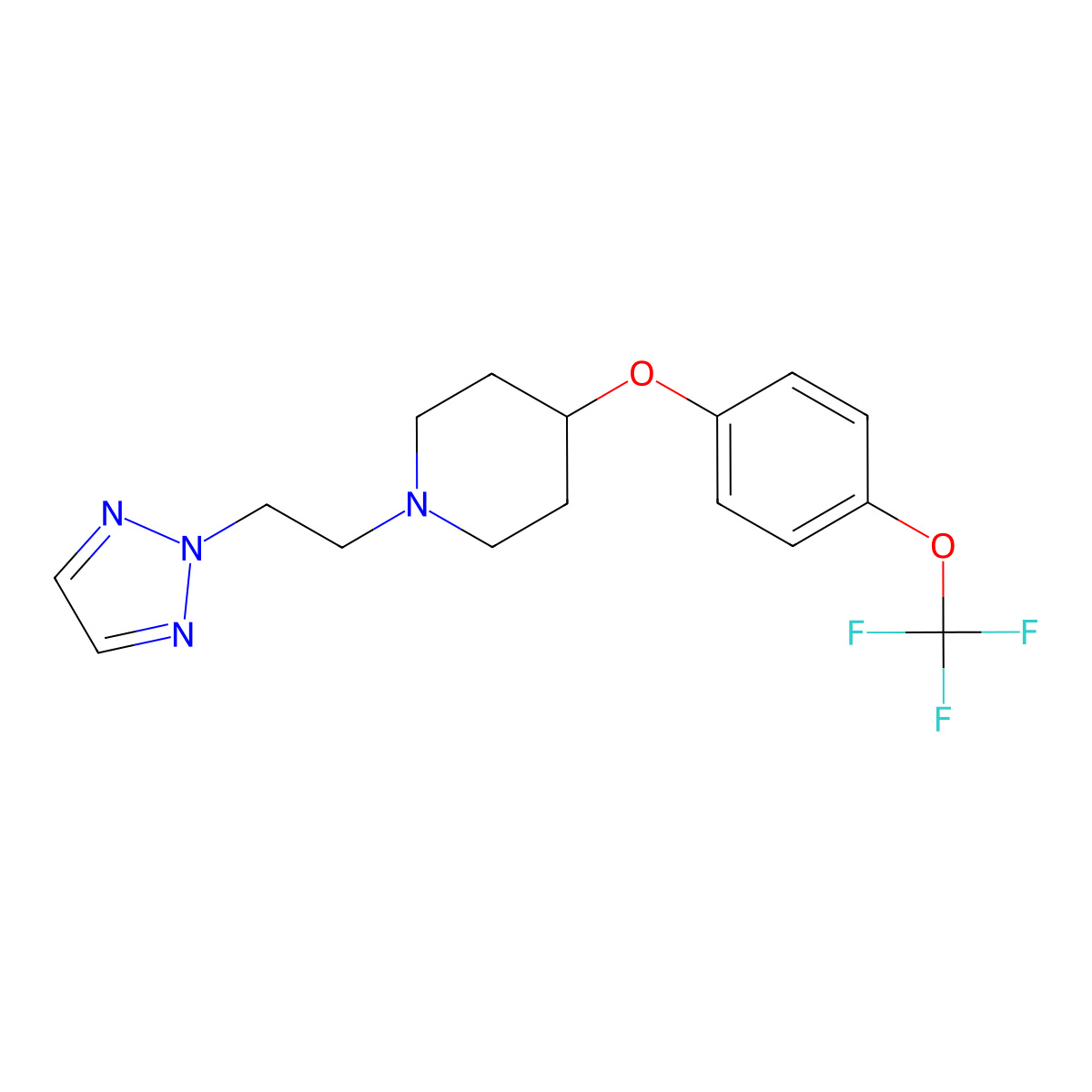 1-[2-(2H-1,2,3-triazol-2-yl)ethyl]-4-[4-(trifluoromethoxy)phenoxy]piperidine molecular structure, CAS 2770589-43-8
