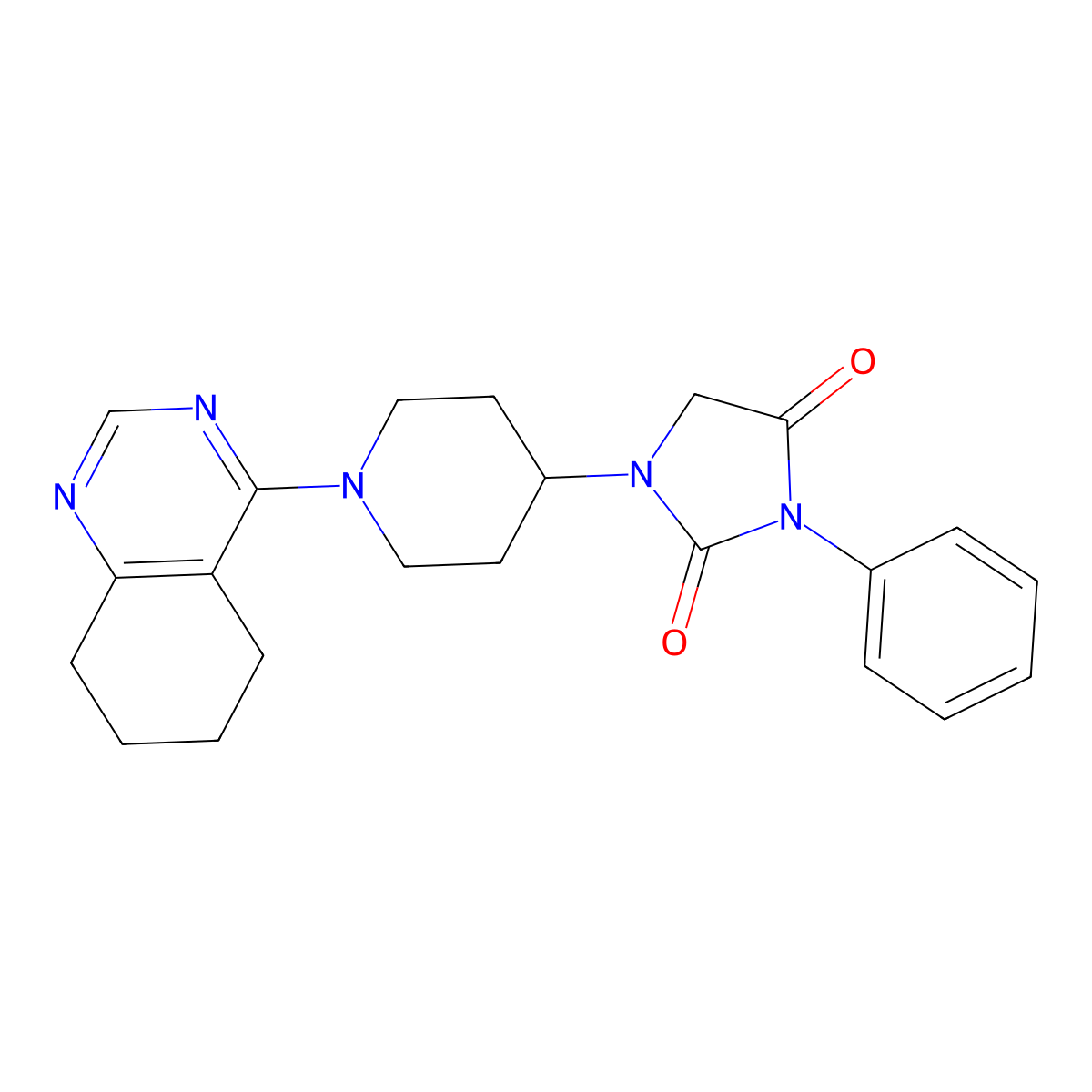 3-Phenyl-1-[1-(5,6,7,8-tetrahydroquinazolin-4-yl)piperidin-4-yl]imidazolidine-2,4-dione molecular structure, CAS 2770589-47-2