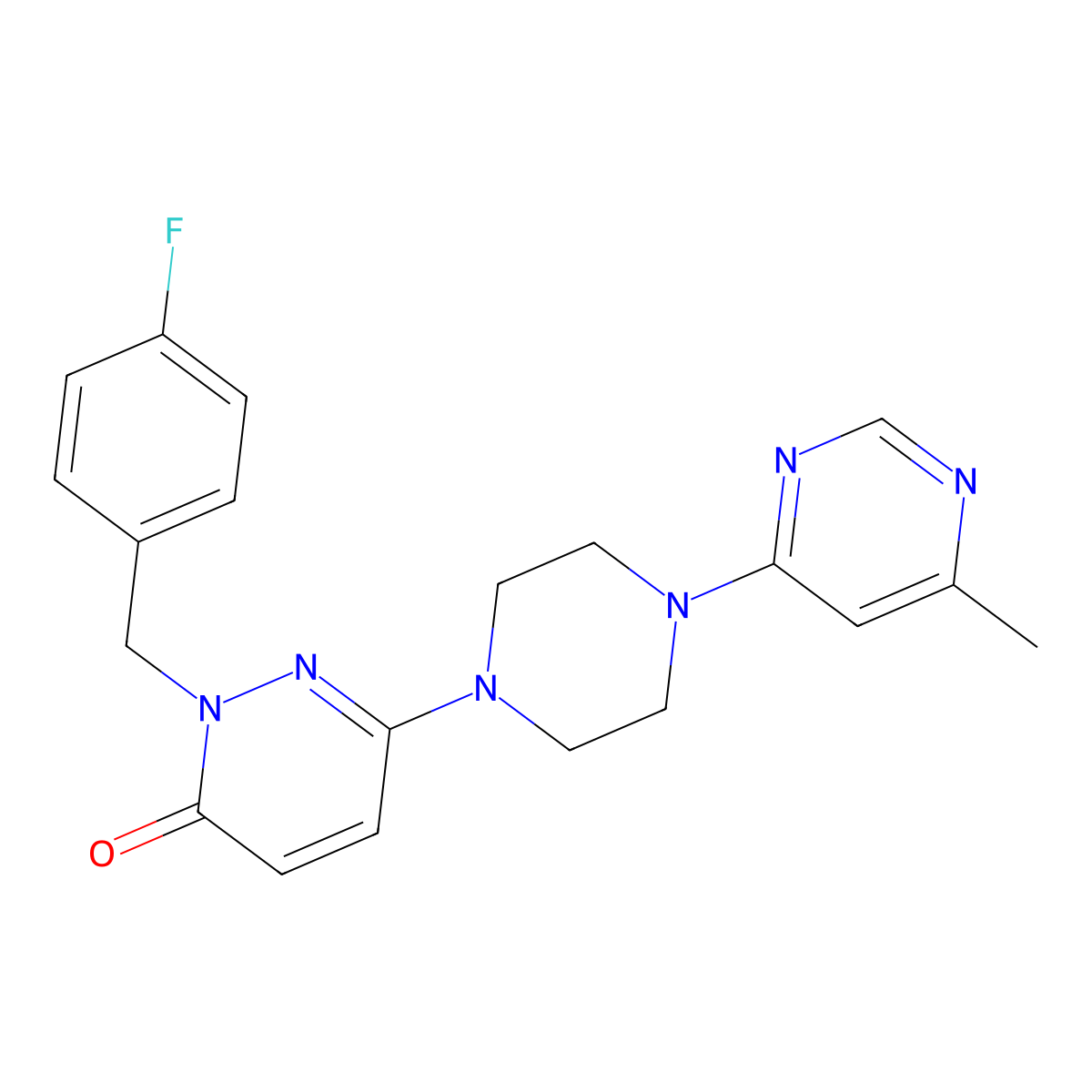 2-[(4-Fluorophenyl)methyl]-6-[4-(6-methylpyrimidin-4-yl)piperazin-1-yl]-2,3-dihydropyridazin-3-one molecular structure, CAS 2770589-53-0