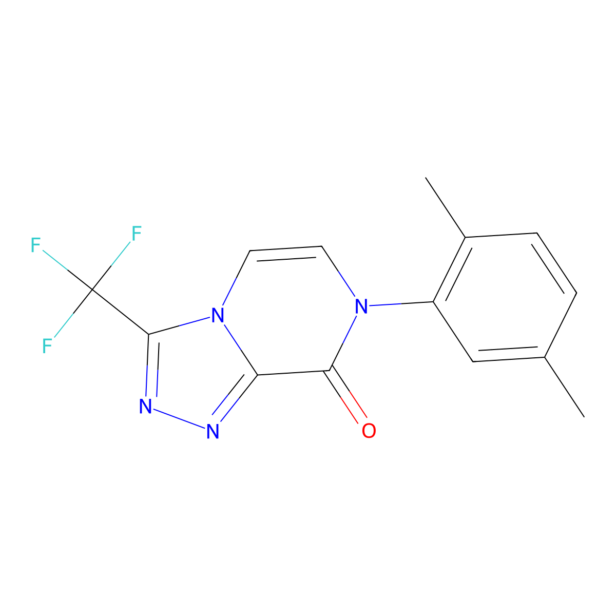 7-(2,5-dimethylphenyl)-3-(trifluoromethyl)-7H,8H-[1,2,4]triazolo[4,3-a]pyrazin-8-one molecular structure, CAS 2770589-73-4