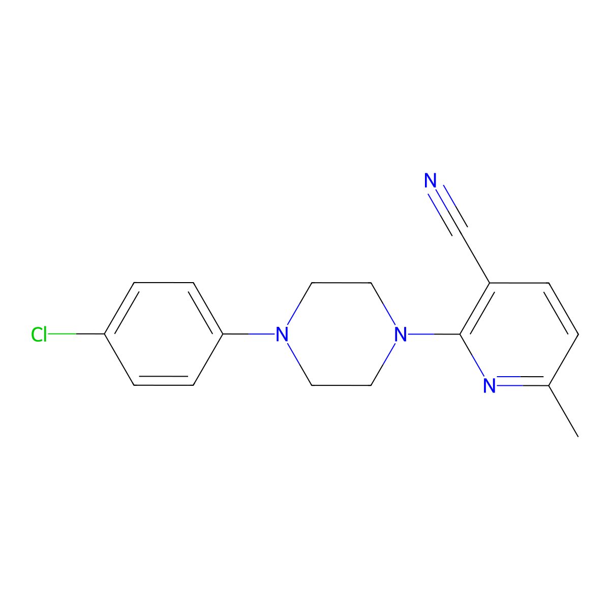 2-[4-(4-Chlorophenyl)piperazin-1-yl]-6-methylpyridine-3-carbonitrile molecular structure, CAS 2770589-75-6