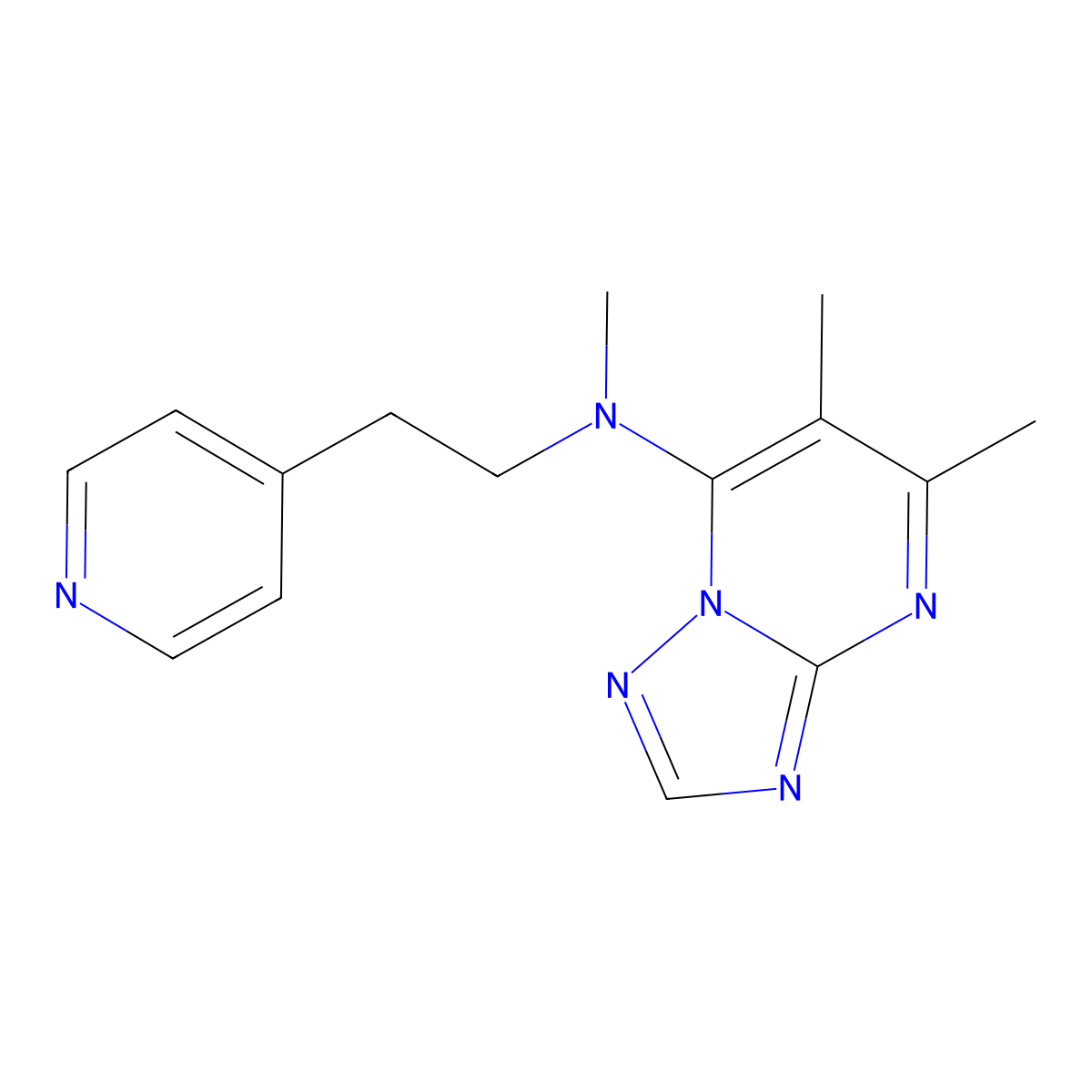 N,5,6-trimethyl-N-[2-(pyridin-4-yl)ethyl]-[1,2,4]triazolo[1,5-a]pyrimidin-7-amine molecular structure, CAS 2770589-76-7