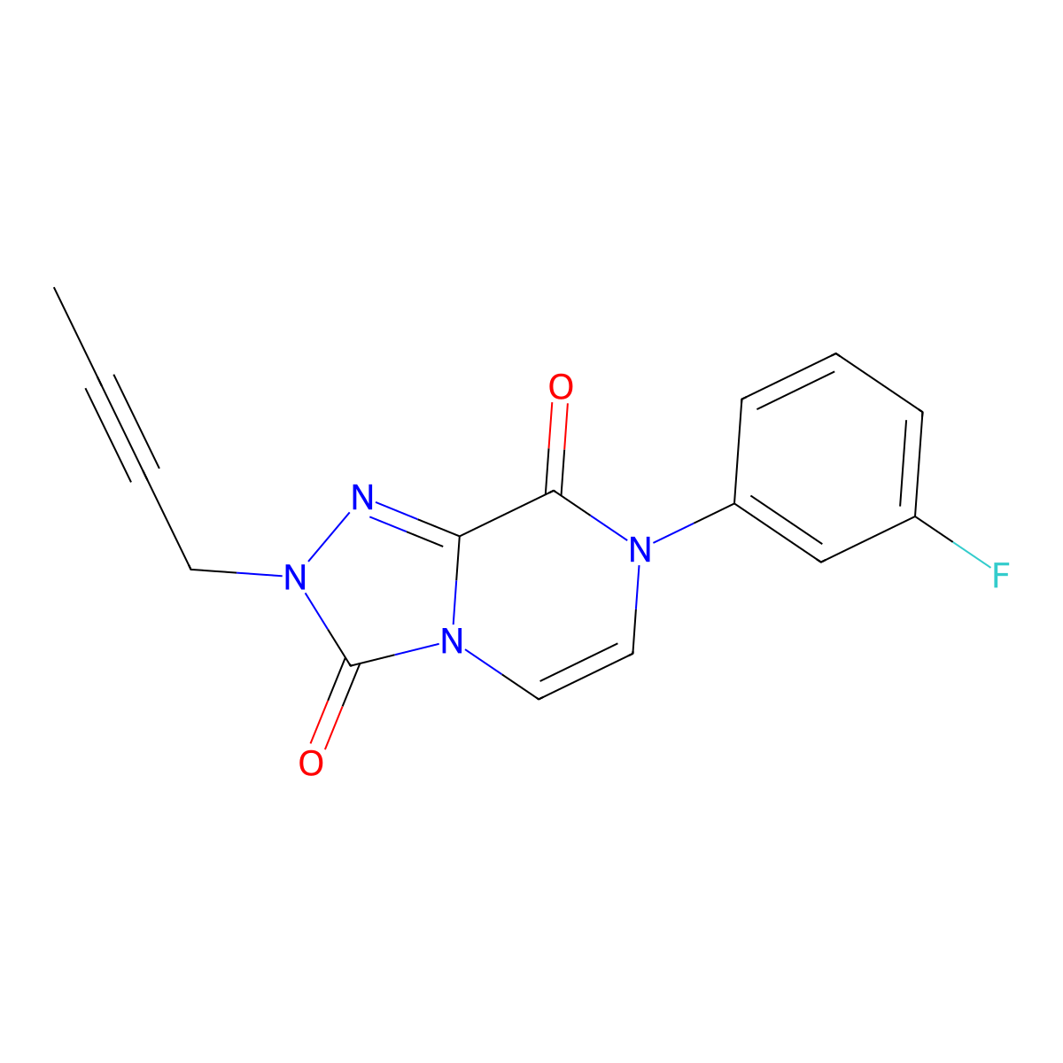 2-(but-2-yn-1-yl)-7-(3-fluorophenyl)-2H,3H,7H,8H-[1,2,4]triazolo[4,3-a]pyrazine-3,8-dione molecular structure, CAS 2770589-78-9