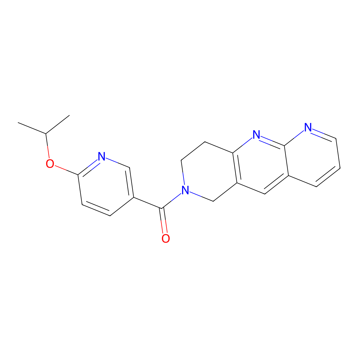 2-(propan-2-yloxy)-5-{6H,7H,8H,9H-pyrido[2,3-b]1,6-naphthyridine-7-carbonyl}pyridine molecular structure, CAS 2770589-88-1