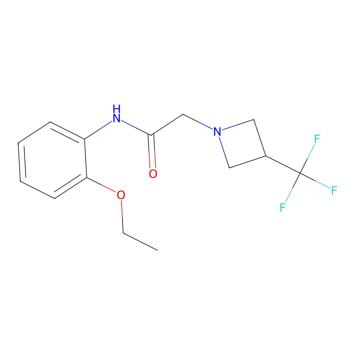 N-(2-ethoxyphenyl)-2-[3-(trifluoromethyl)azetidin-1-yl]acetamide molecular structure, CAS 2770589-90-5