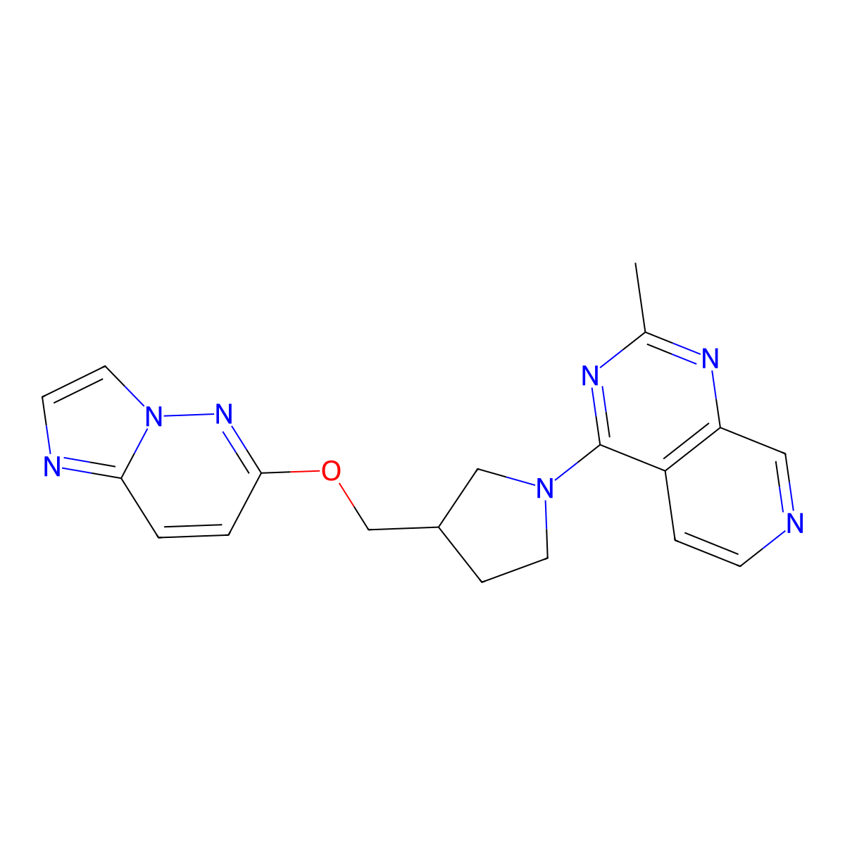 3-({Imidazo[1,2-b]pyridazin-6-yloxy}methyl)-1-{2-methylpyrido[3,4-d]pyrimidin-4-yl}pyrrolidine molecular structure, CAS 2770589-93-8