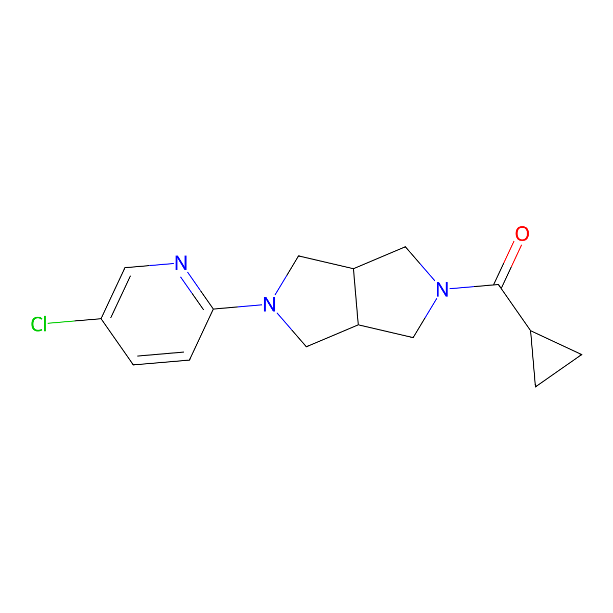5-Chloro-2-{5-cyclopropanecarbonyl-octahydropyrrolo[3,4-c]pyrrol-2-yl}pyridine molecular structure, CAS 2770590-10-6
