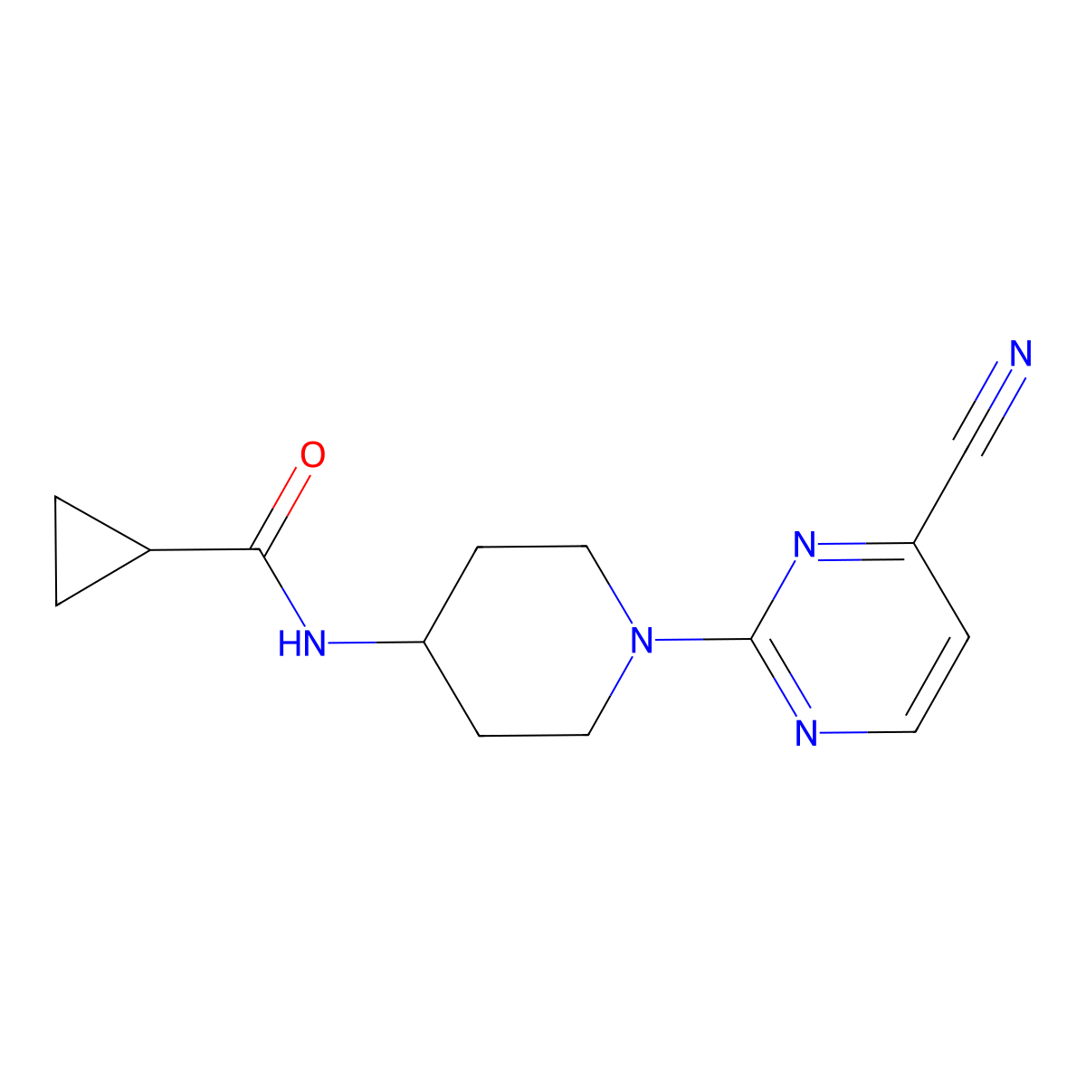 N-[1-(4-cyanopyrimidin-2-yl)piperidin-4-yl]cyclopropanecarboxamide molecular structure, CAS 2770590-31-1