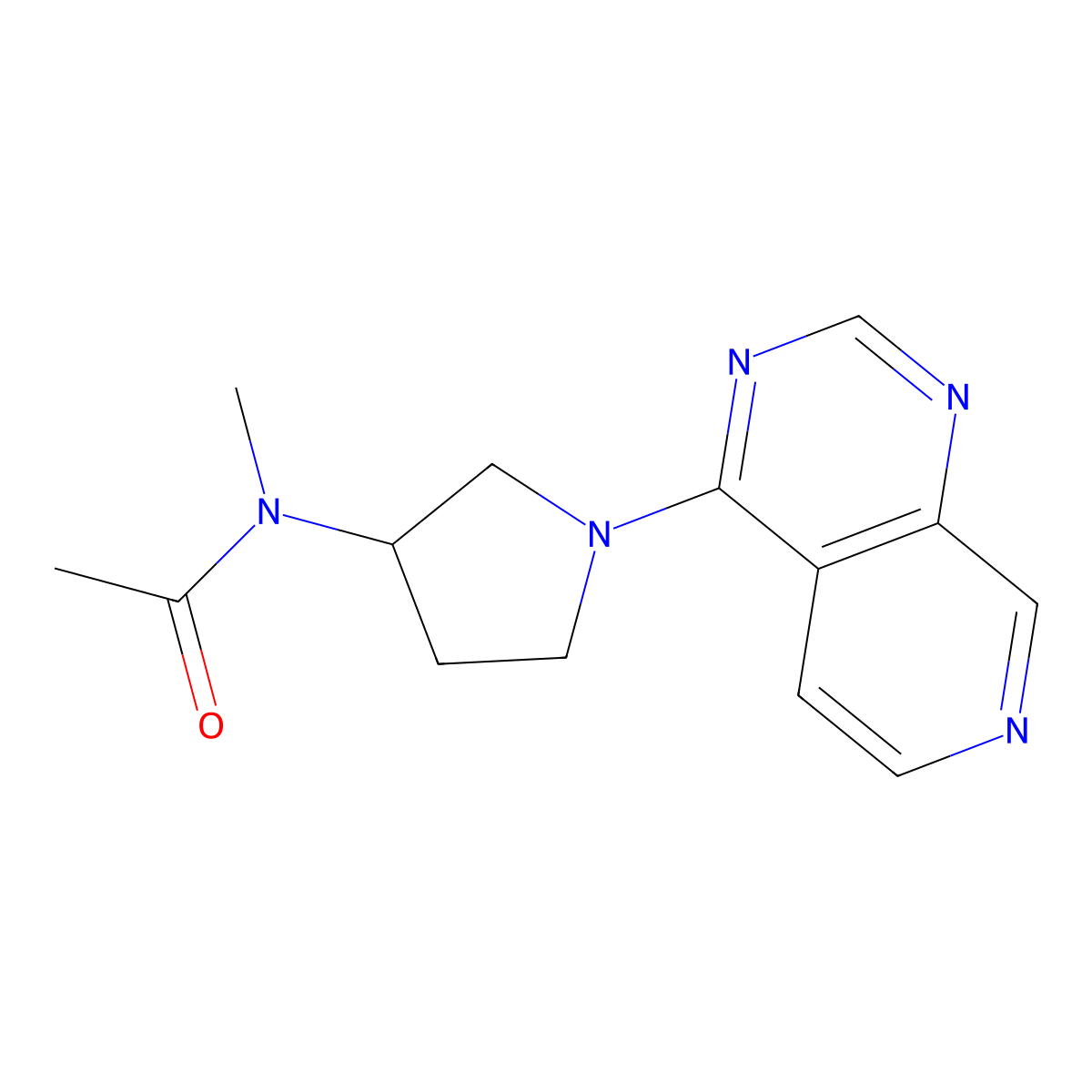 N-methyl-N-(1-{pyrido[3,4-d]pyrimidin-4-yl}pyrrolidin-3-yl)acetamide molecular structure, CAS 2770590-40-2