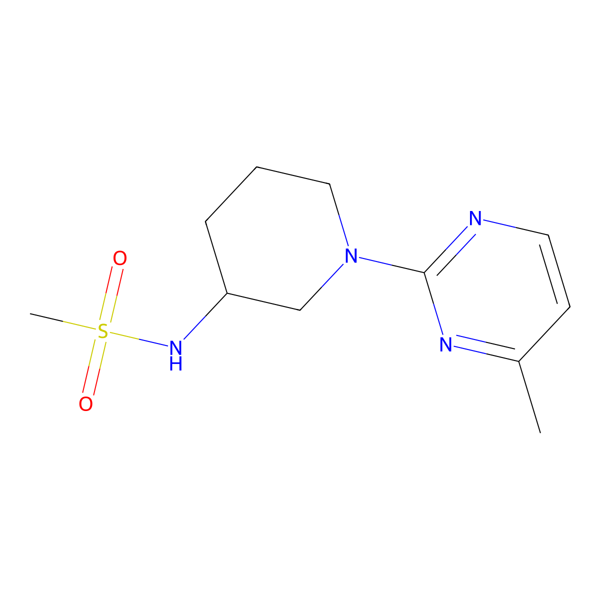 N-[1-(4-methylpyrimidin-2-yl)piperidin-3-yl]methanesulfonamide molecular structure, CAS 2770590-45-7