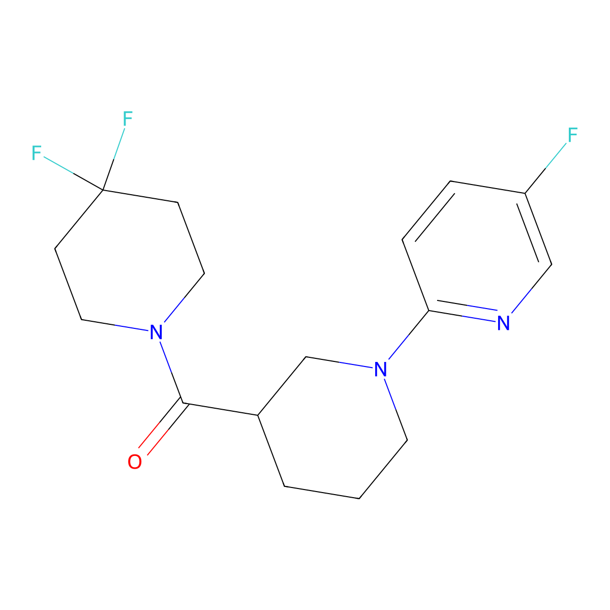 2-[3-(4,4-Difluoropiperidine-1-carbonyl)piperidin-1-yl]-5-fluoropyridine molecular structure, CAS 2770590-51-5