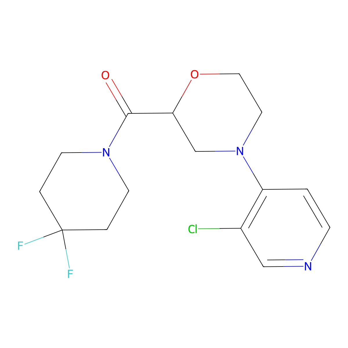 4-(3-Chloropyridin-4-yl)-2-(4,4-difluoropiperidine-1-carbonyl)morpholine molecular structure, CAS 2770590-60-6