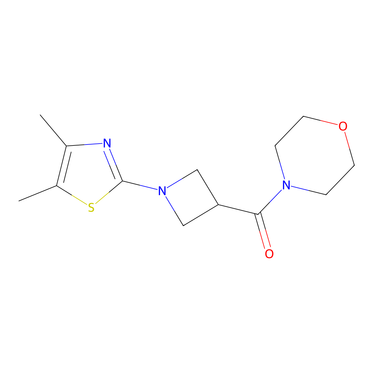 4-[1-(4,5-Dimethyl-1,3-thiazol-2-yl)azetidine-3-carbonyl]morpholine molecular structure, CAS 2770590-62-8