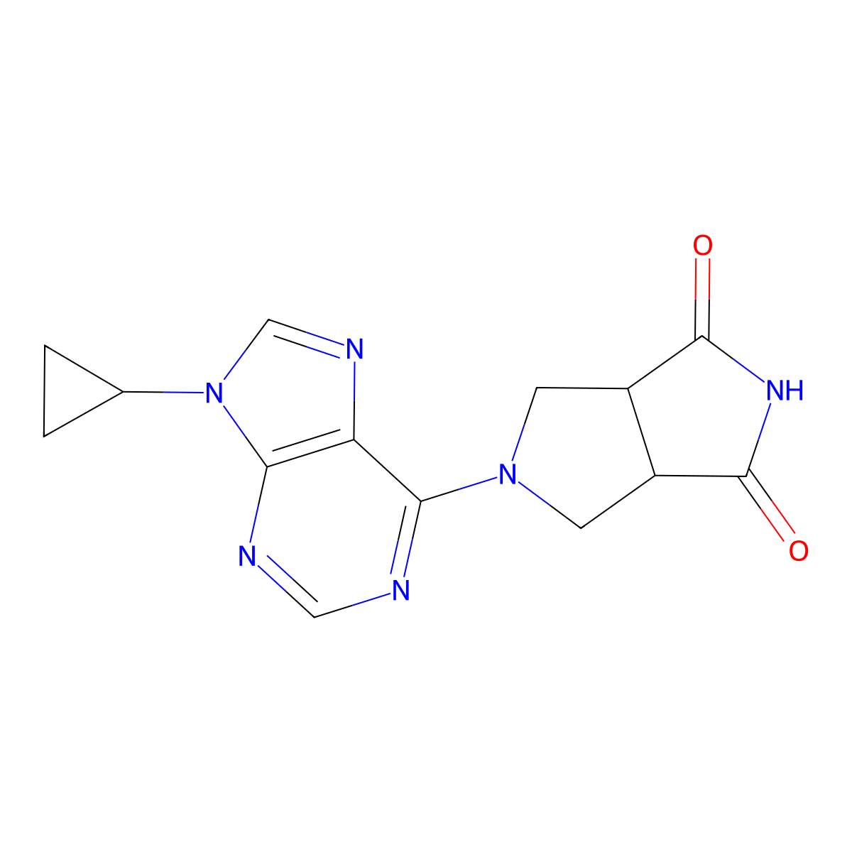 5-(9-cyclopropyl-9H-purin-6-yl)-octahydropyrrolo[3,4-c]pyrrole-1,3-dione molecular structure, CAS 2770590-63-9