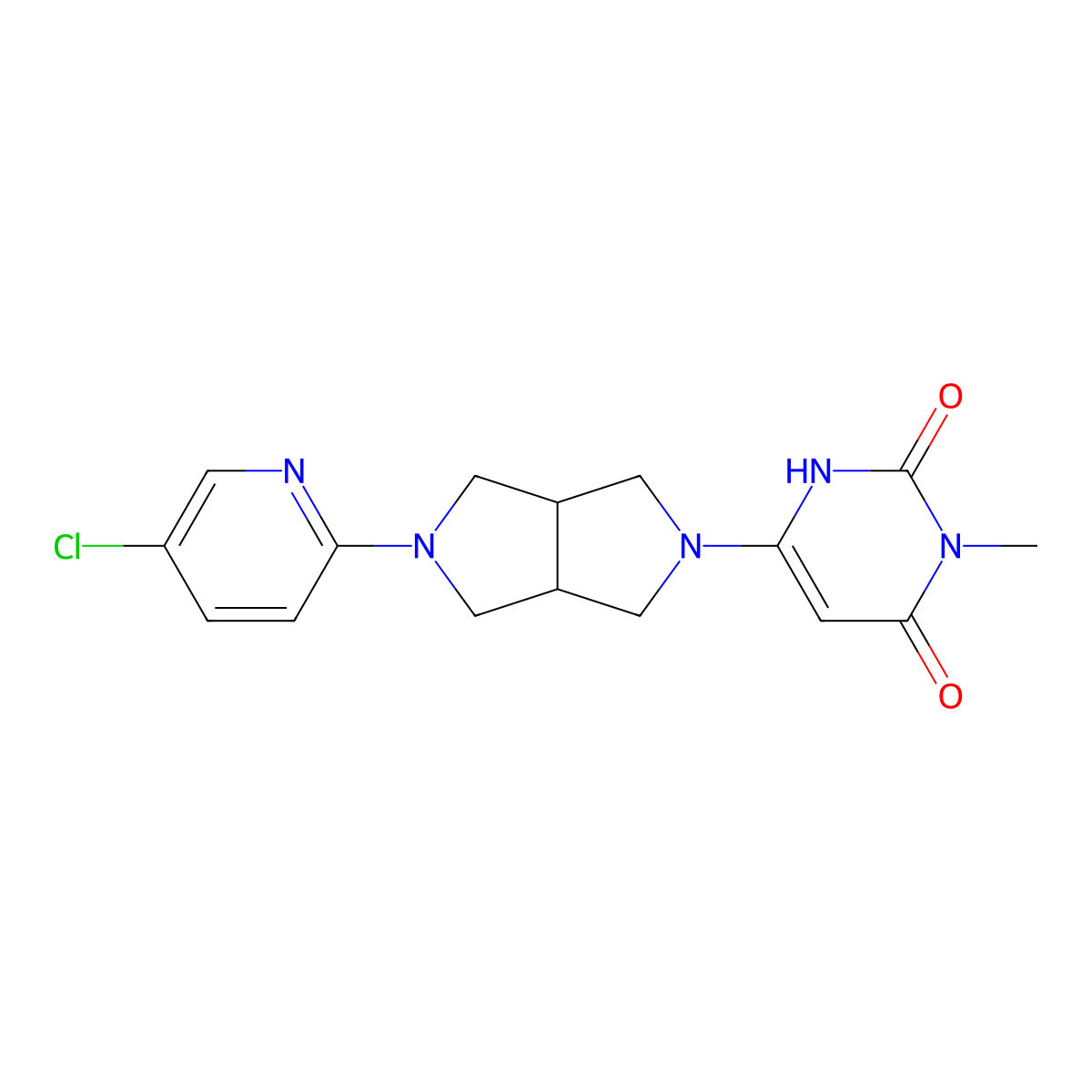 6-[5-(5-Chloropyridin-2-yl)-octahydropyrrolo[3,4-c]pyrrol-2-yl]-3-methyl-1,2,3,4-tetrahydropyrimidine-2,4-dione molecular structure, CAS 2770590-66-2