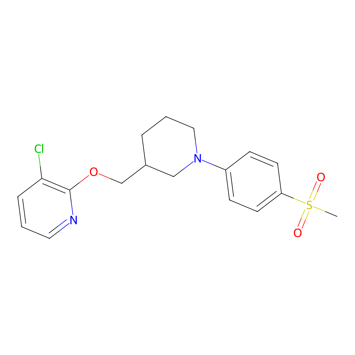 3-Chloro-2-{[1-(4-methanesulfonylphenyl)piperidin-3-yl]methoxy}pyridine molecular structure, CAS 2770590-76-4