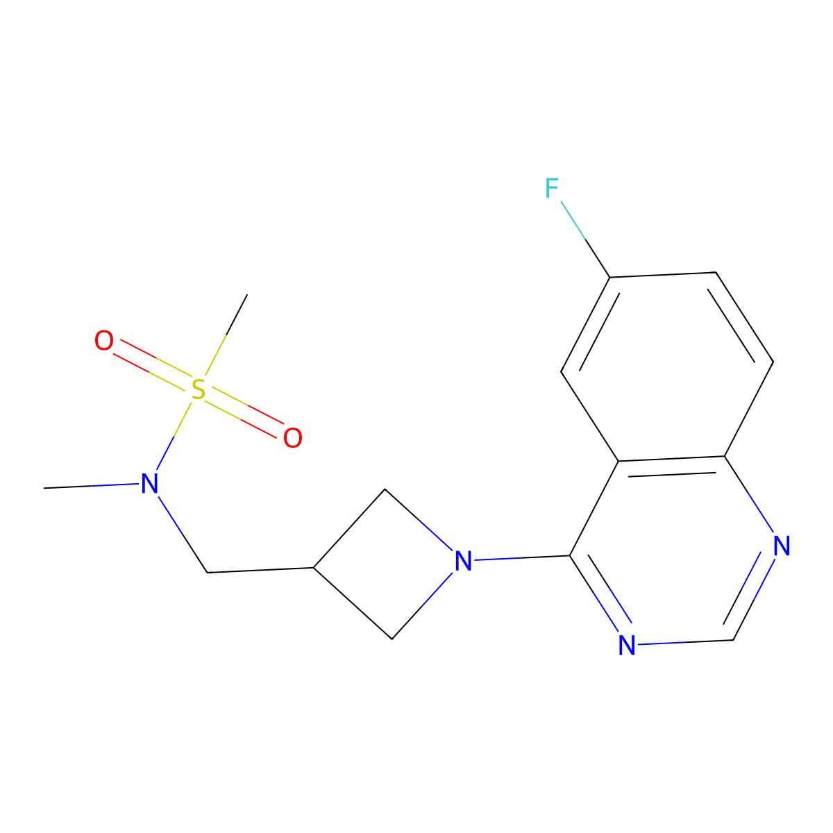 N-{[1-(6-fluoroquinazolin-4-yl)azetidin-3-yl]methyl}-N-methylmethanesulfonamide molecular structure, CAS 2770590-77-5